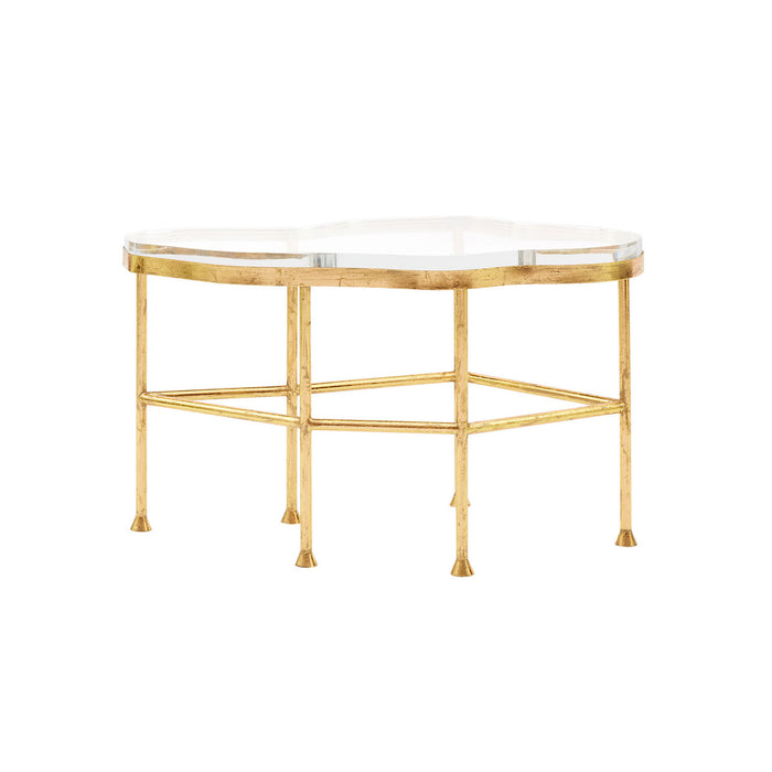 Zene 19" Acrylic & Gold Leaf Coffee Table