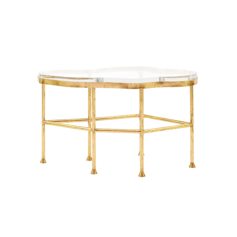 Zene 19" Acrylic & Gold Leaf Coffee Table