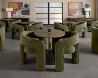 Isidore Olive Upholstered Open Back Dining Chair
