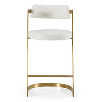 Diana White Leatherette & Gold Counter Stool