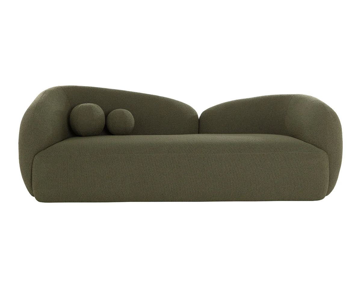 Esme 98.25" Olive Green Bouclé Sofa