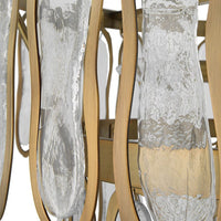 Valor 28" Round Glass & Rich Antique Brass Two Tier Pendant