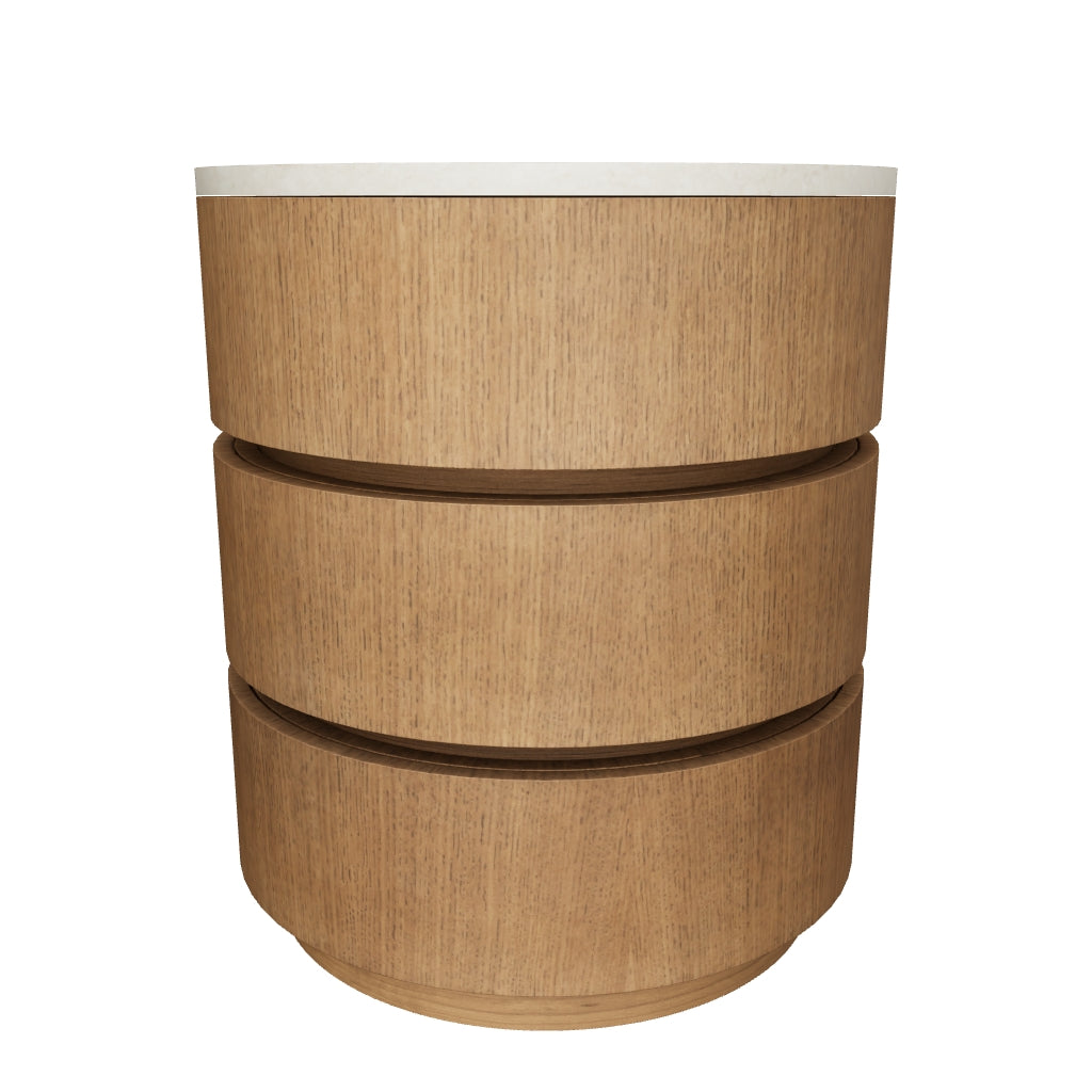 Caldora Oak Veneer & Marble Top Nightstand