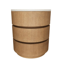 Caldora Oak Veneer & Marble Top Nightstand