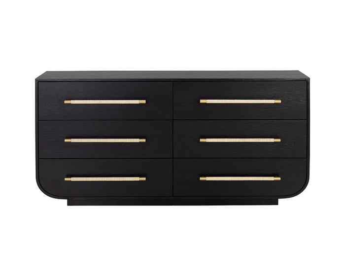 Tarrant Black Oak & Raffia Handle Dresser