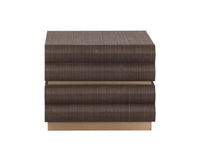 Subira Chocolate Raffia & Gold Nightstand