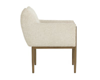 Olea Oatmeal Fabric & Bronze Dining Armchair