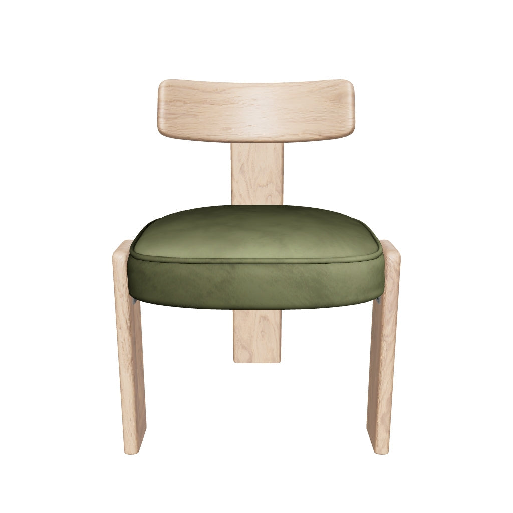 Horton Rustic Oak & Forest Green Dining Chair (Set of 2)
