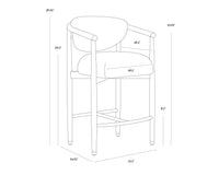 Sigrid Oatmeal Upholstered Oak Counter Stool