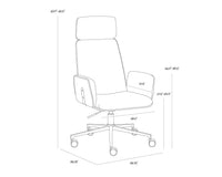 Kalev Cream Plush Fabric & Gold Desk Chair