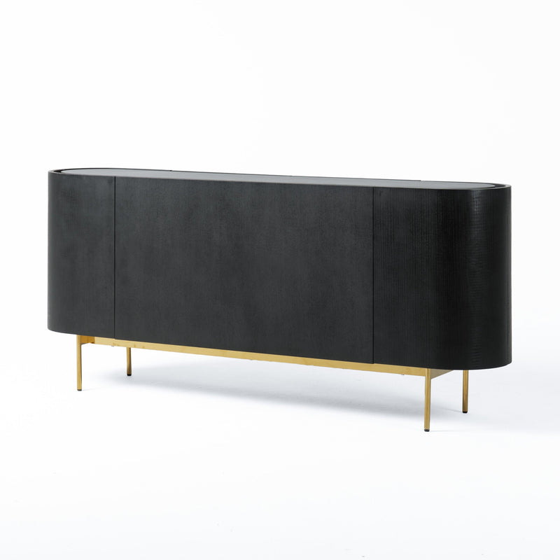Anita Modern Black Oak & Gold Buffet