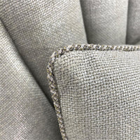 Waterfall Silver Glazed Linen Chair with Moonstone Arm Caps