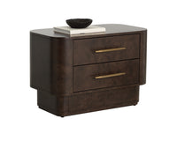 Ezekiel 32" Maple Burl Veneer &Gold Nightstand