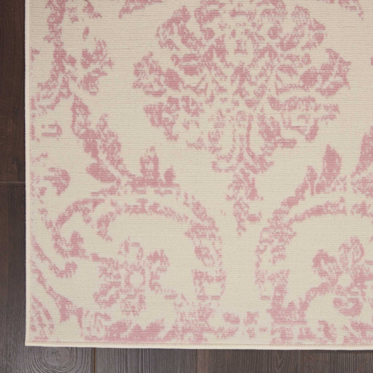 Southern Charm Ivory/Pink Demask Area Rug