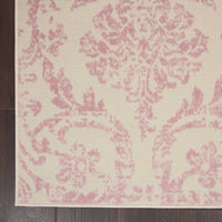 Southern Charm Ivory/Pink Demask Area Rug