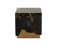 Truett 20" Black Polished Wood & Gold End Table