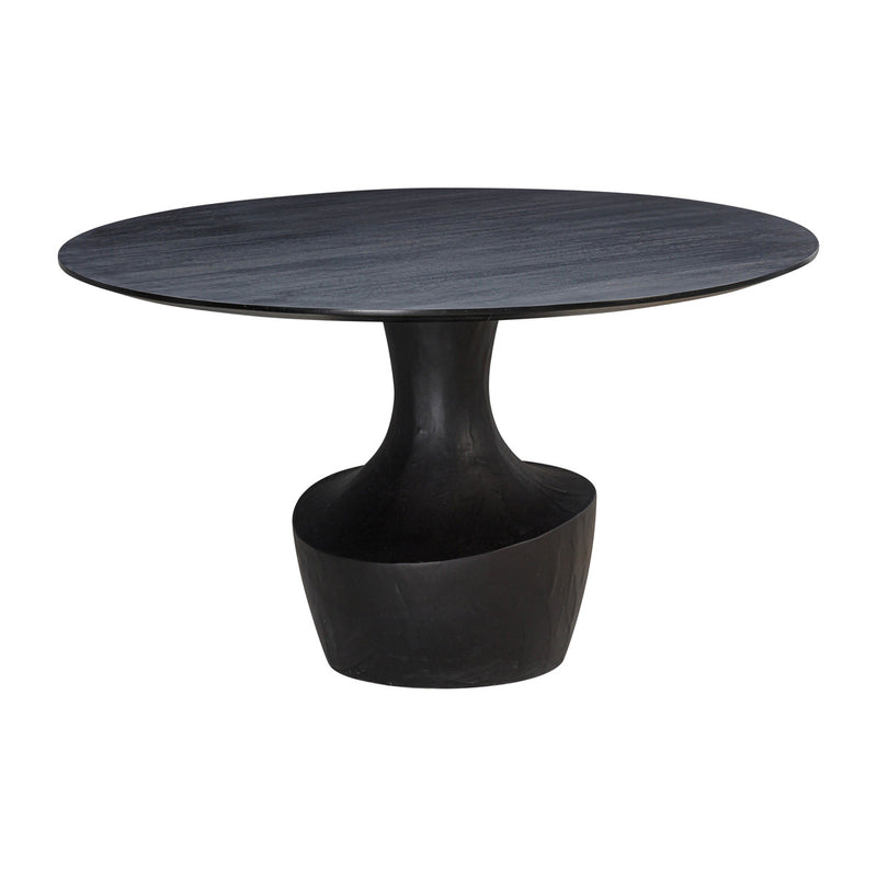Danilo Black Acacia & Faux Plaster 54" Round Dining Table - Luxury Living Collection