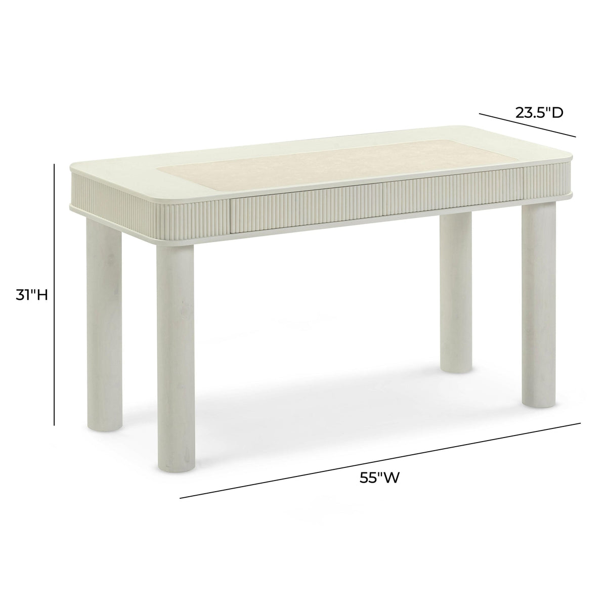 Lexi 55" Cream 2-Drawer Desk
