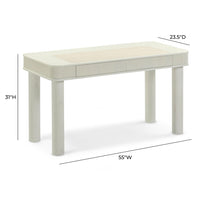 Lexi 55" Cream 2-Drawer Desk