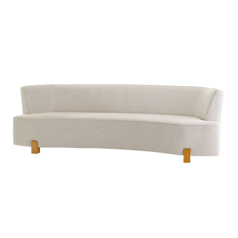 Claude 101" White Linen Sofa