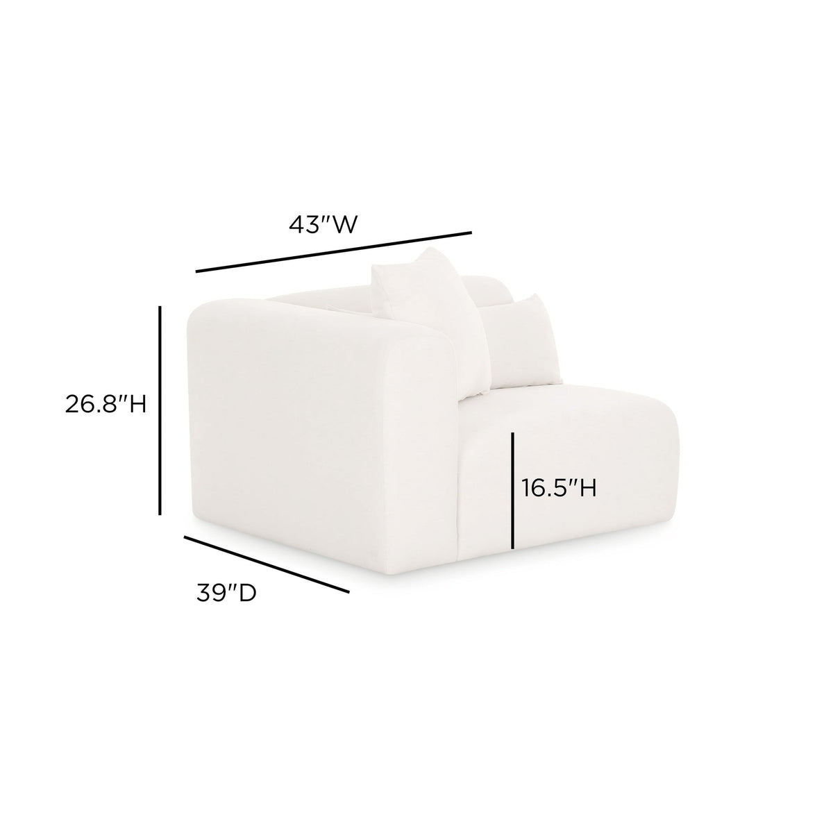 Tereasa Cream Performance Chenille Modular Corner Chair (RAF & LAF)