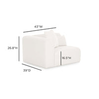 Tereasa Cream Performance Chenille Modular Corner Chair (RAF & LAF)