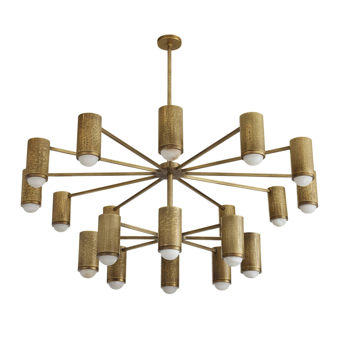 Loryn 52" Antique Brass Iron shades Chandelier