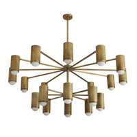 Loryn 52" Antique Brass Iron shades Chandelier