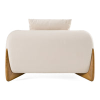 Palacio Cream Fabric and Walnut Accent Chair