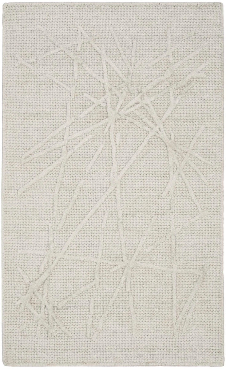 Alexis Modern Rrhythmic Ivory Grey Area Rug