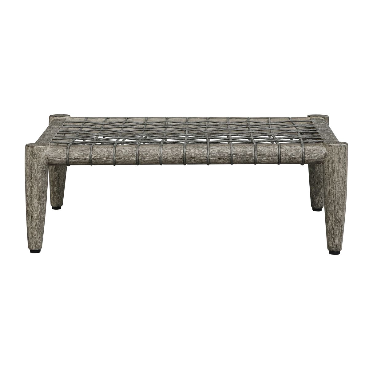 Clara White & Grey Outdoor Ottoman