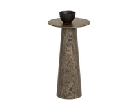 Aditi Travertine & Antique Brown/Brass Accent Table (2 Sizes Available)