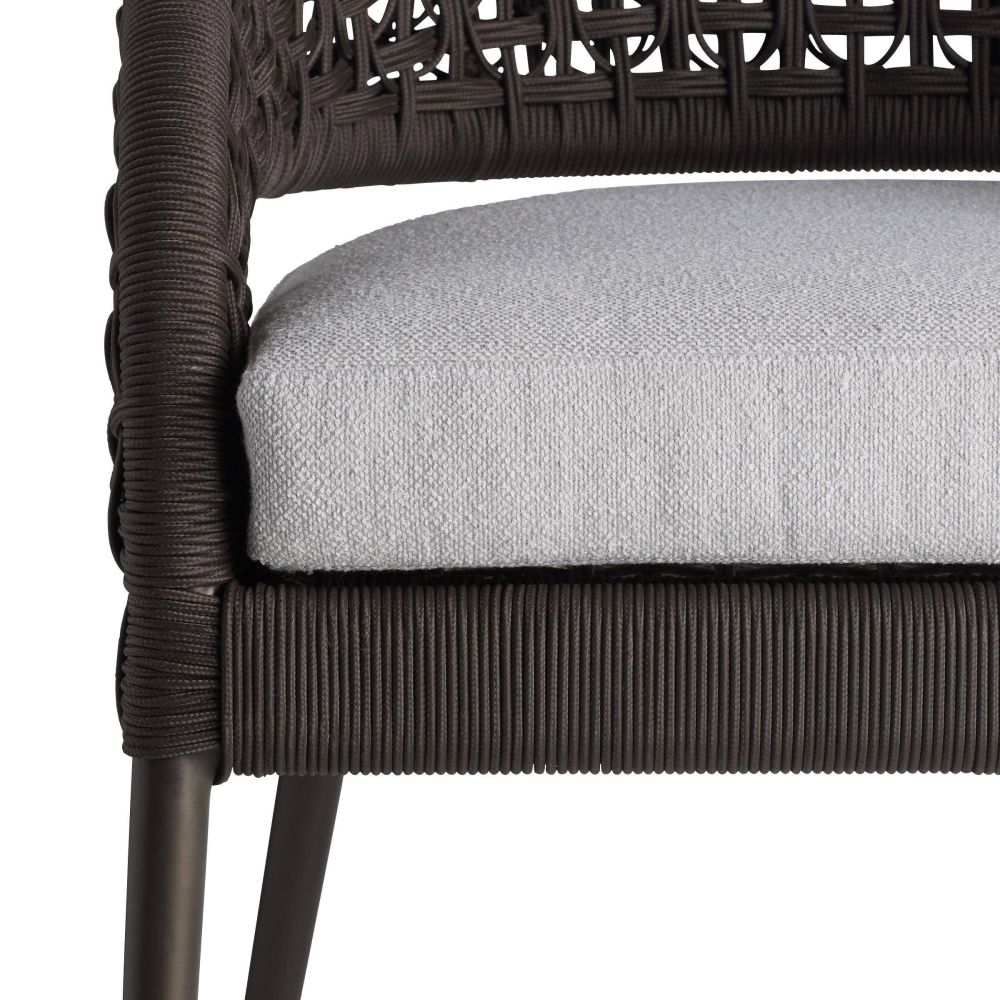 Juri Outdoor Charcoal Brown & Performance Boucle Dining Chair