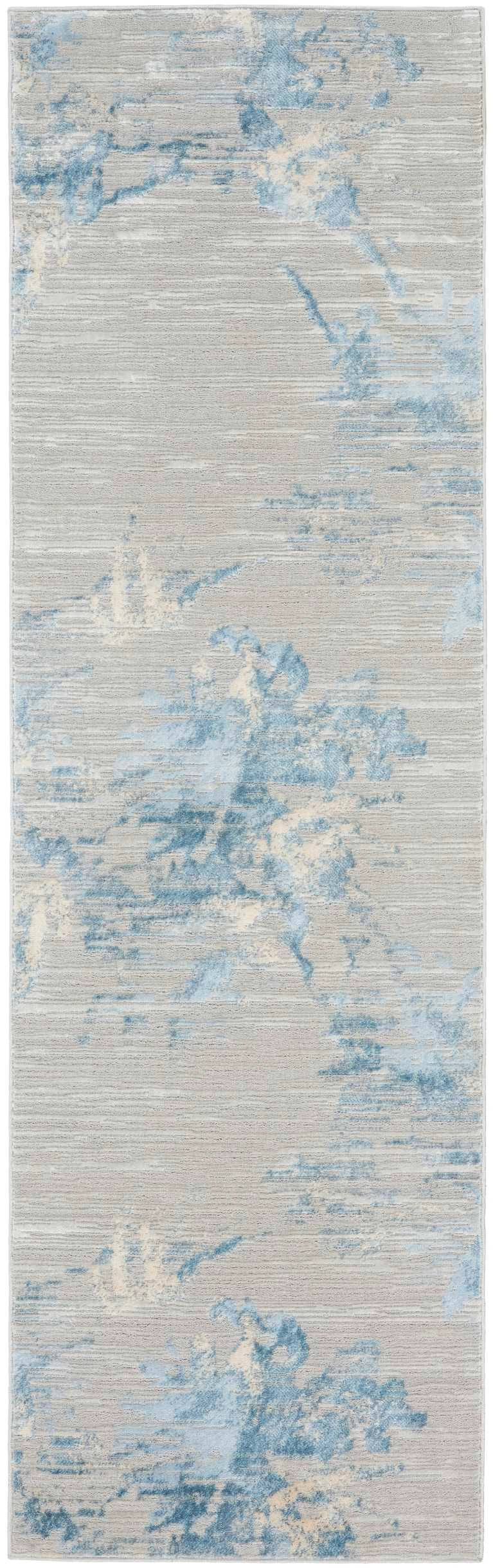 Eloise Abstract Floral Grey & Blue Area Rug