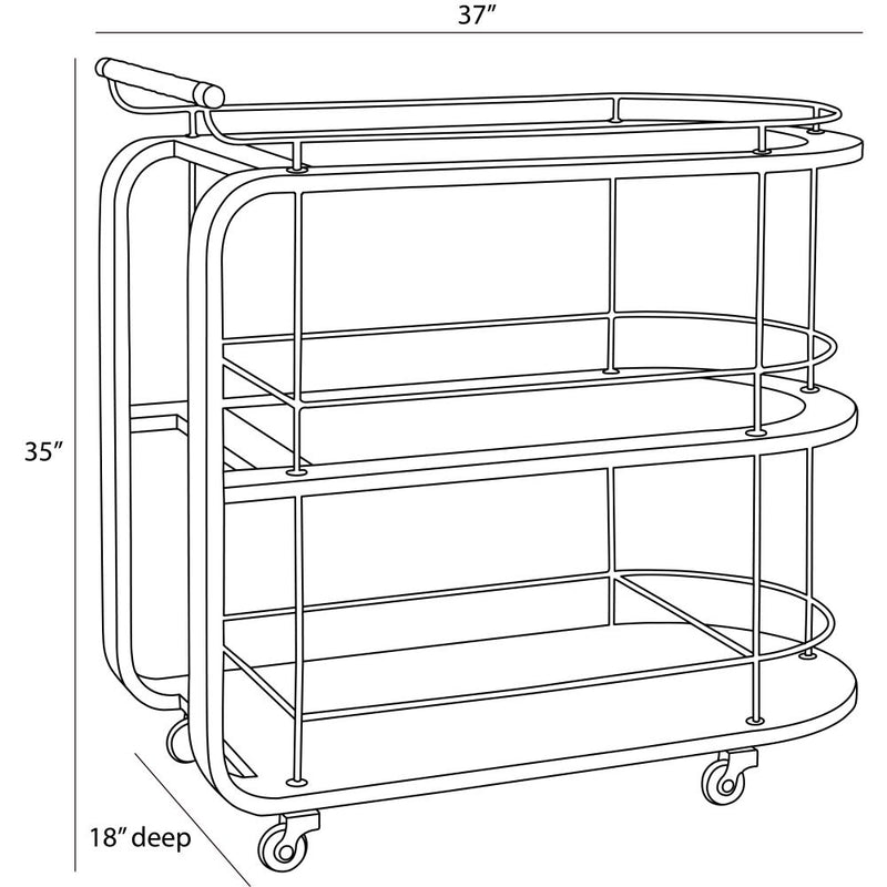 Brays White Wash Bar Cart