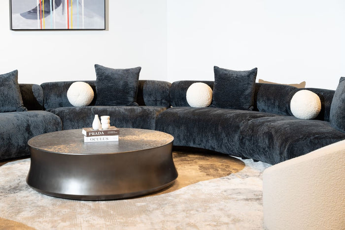 Evelyn 4 Piece Dark Grey Curved Modular Sectional Sofa