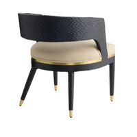 Swanson Natural Linen Black & Gold Dining Chair