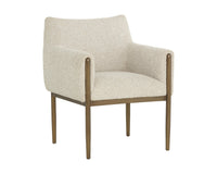 Olea Oatmeal Fabric & Bronze Dining Armchair