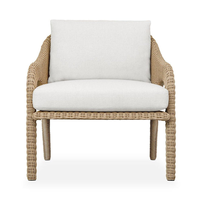 Avenue White & Wicker All Weather Outdoor Lounge Chair
