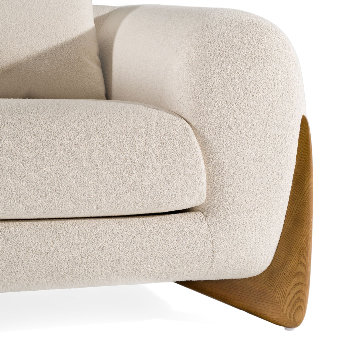 Palacio Cream Fabric and Walnut Accent Chair