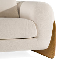 Palacio Cream Fabric and Walnut Accent Chair
