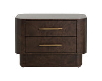 Ezekiel 32" Maple Burl Veneer &Gold Nightstand
