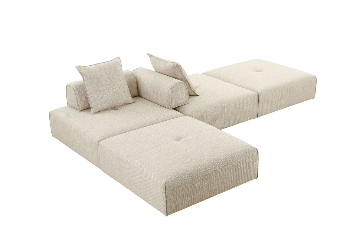 Eliza Modern Modular Beige Armless Seat