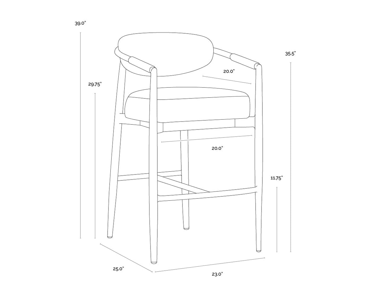 Marita Cream & Black Indoor/Outdoor Bar Stool