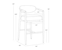 Marita Cream & Black Indoor/Outdoor Bar Stool