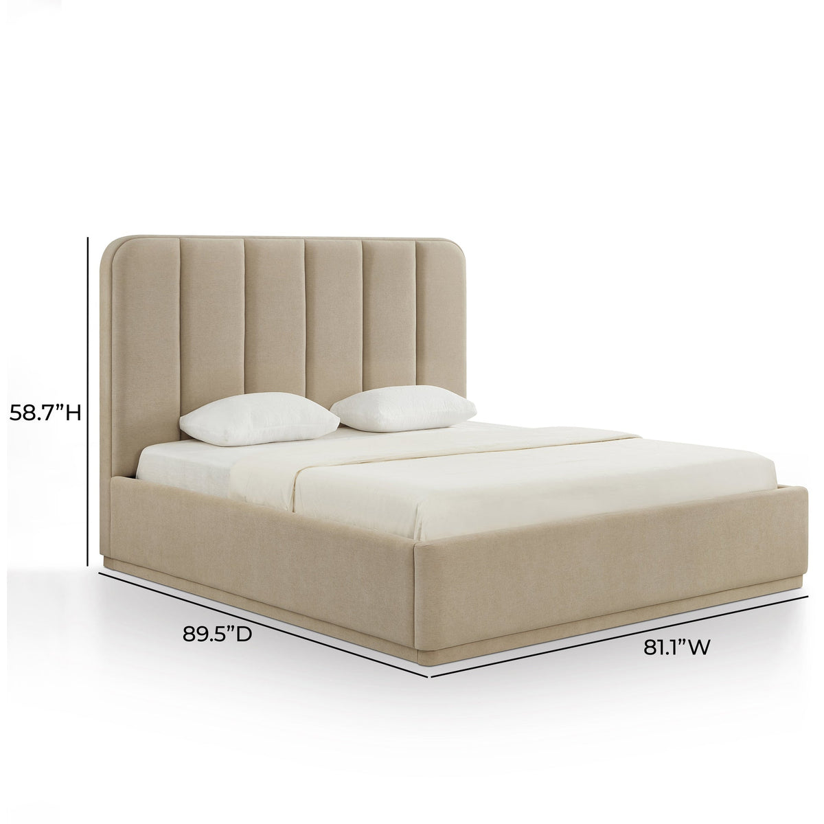 Penelope Tan Chenille Bed (2 Sizes Available)