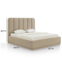 Penelope Tan Chenille Bed (2 Sizes Available)