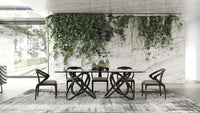 Caroline Modern Glass & Black Ash Dining Table