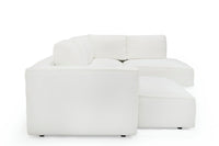 Luce Modern White Fabric Sectional Sofa W/ Left Facing Chaise