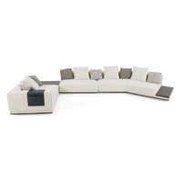 Nicole Modern Ivory Modular Sectional With Coffee Table
